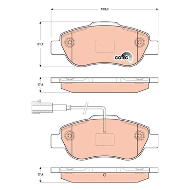 TRW 55174420 FREN BALATASI ÖN FIAT LINEA/DOBLO/FIORINO/G.PUNTO/CORSA/NEMO-FORD KA