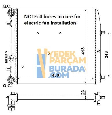 NRF 6Q0121253J SU RADYATÖRÜ VW POLO-CORDOBA-FABIA