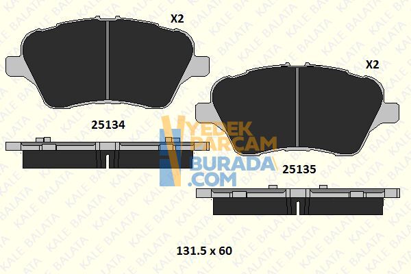 KALE BALATA AY11 2K021 CA FREN BALATASI ÖN FORD B-MAX/ TOURNEO COURIER