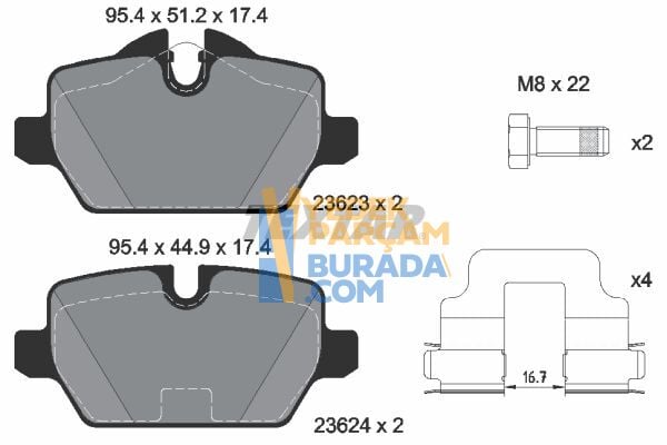 TEXTAR Fren Balatası Arka  BMW E90-E91-E92-E93-X1 E84