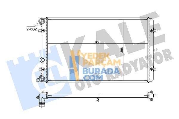 KALE 1J0121253N SU RADYATÖRÜ VW GOLF4-BORA-A3-TOLEDO-OCTAVIA