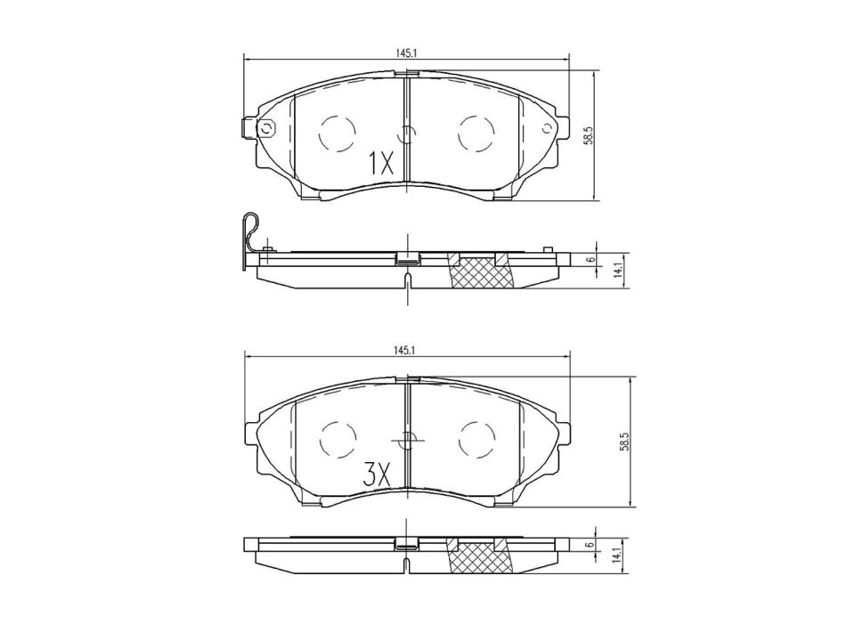 BSG 3M35 2001 BA FREN BALATASI ÖN FORD RANGER/B2500 02-06/BT 50