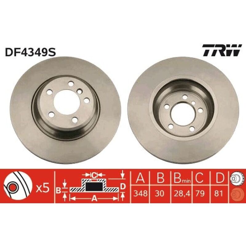 TRW 34116864057 FREN DISKI ÖN BMW E65-E66