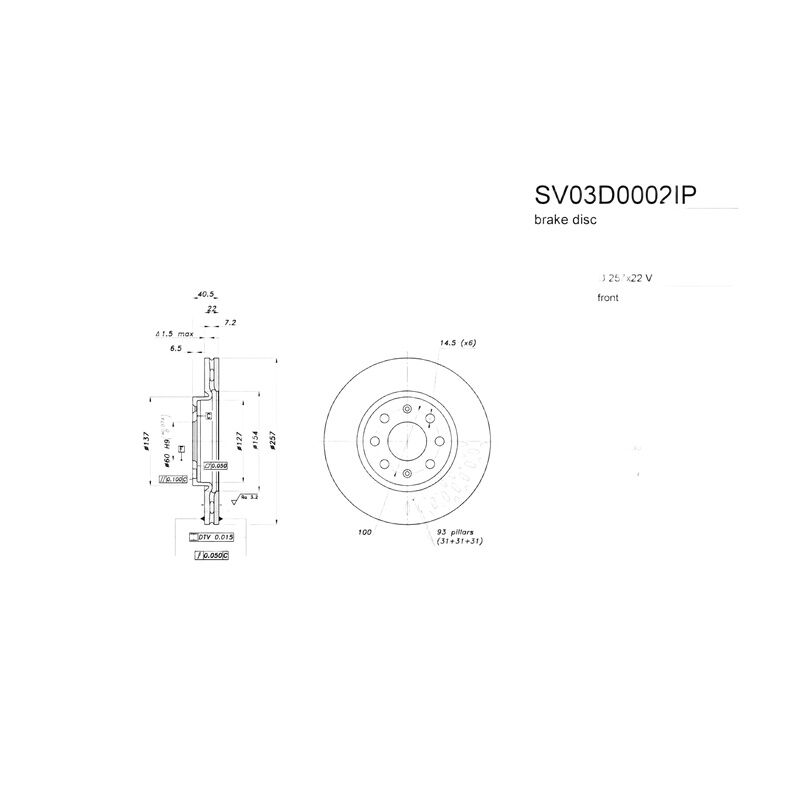 OE-OPEL 569065 FREN DISKI ÖN OPEL CORSA D CORSA E ADAM