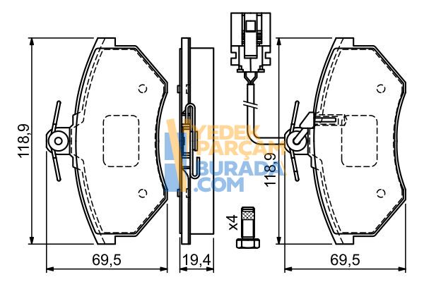 BOSCH 357698151C FREN BALATASI ÖN VW GOLF3