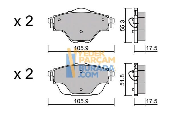 OE-OPEL 95525386 FREN BALATASI ARKA OPEL GRANDLAND X 3008 308 5008  C4  DS7