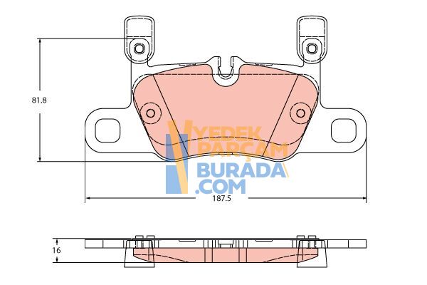 TRW 992698451G FREN BALATASI ARKA VW 911 CARRERA