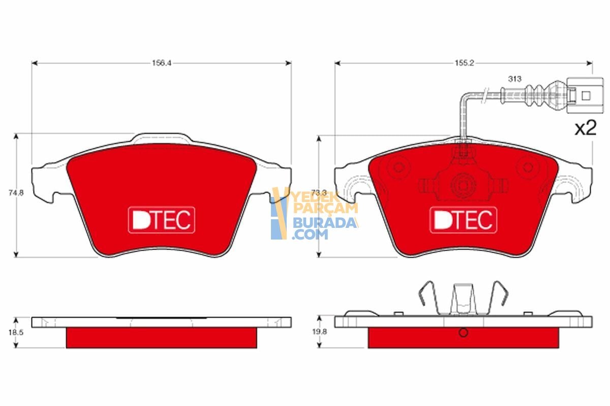 TRW 7L6698151B FREN BALATASI ÖN VW TOUAREG