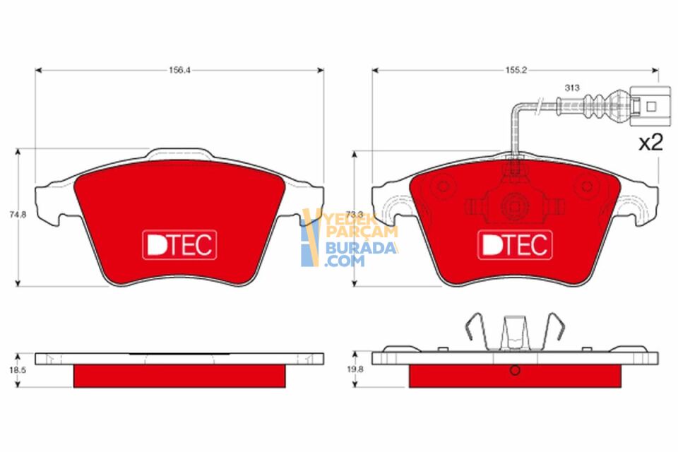 TRW 7L6698151B FREN BALATASI ÖN VW TOUAREG
