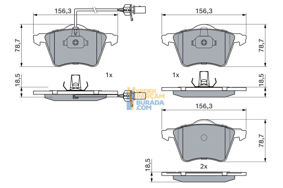 BOSCH 7M3698151B FREN BALATASI ÖN VW SHARAN-GALAXY-ALHAMBRA