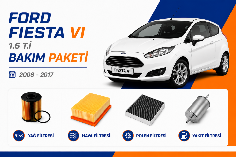 Ford Fiesta VI 1.6 TDCI Periyodik Bakım Filtre Seti