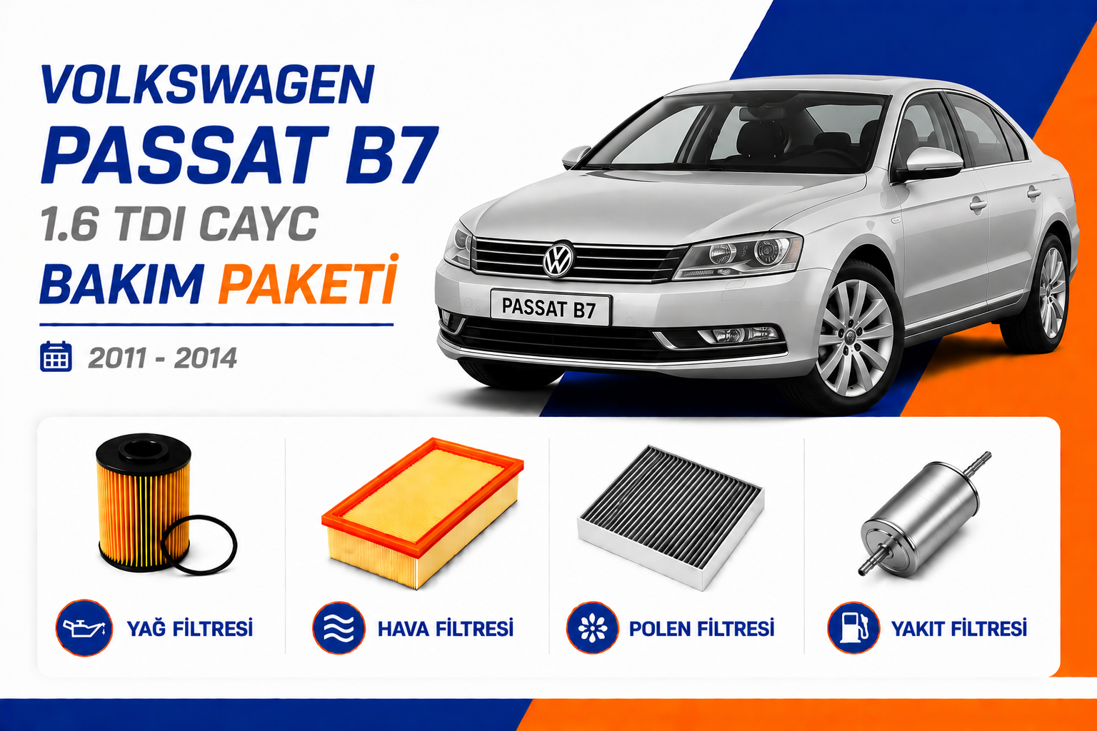 Volkswagen Passat B7 1.6 TDI CAYC Bakım Paketi (2011-2014)