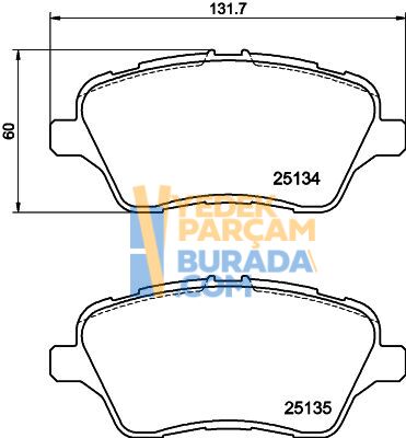EUROREPAR AY11 2K021 CA FREN BALATASI ÖN FORD B-MAX/ TOURNEO COURIER