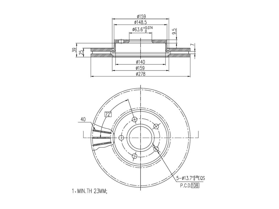 OE-FD AV61 1125 BB FREN DISKI ÖN FORD FOCUS/ C-MAX