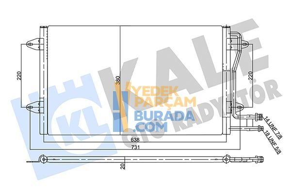 KALE 2D0820413A KLIMA RADYATÖRÜ VW LT