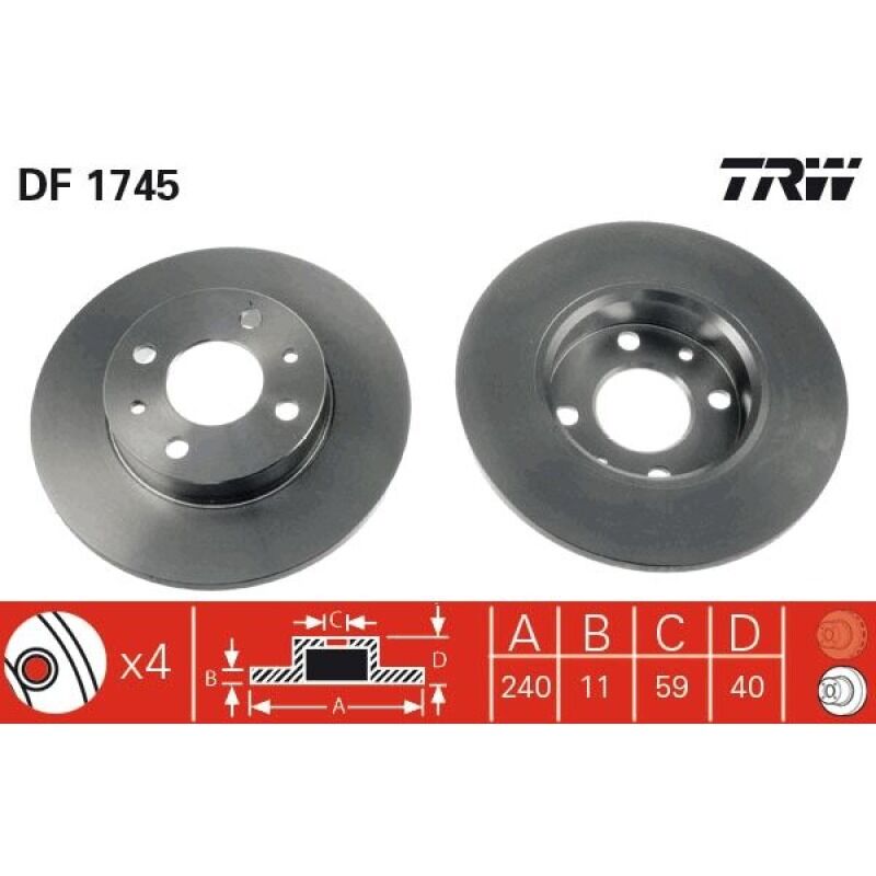 TRW 7566931 FREN DISKI ÖN FIAT TEMPRA/TIPO/DOGAN SLX 2000