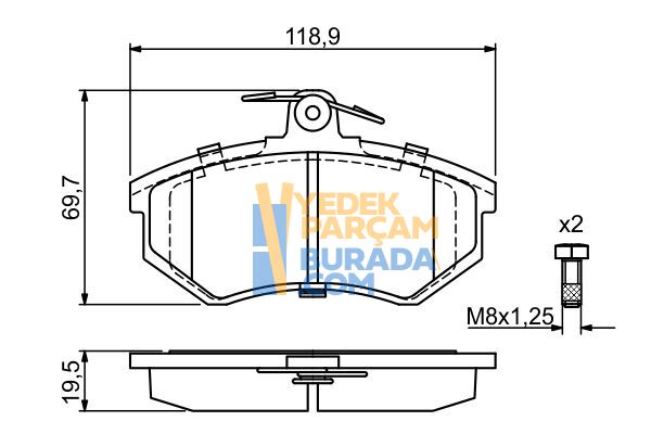 BOSCH 357698151 FREN BALATASI ÖN VW GOLF3
