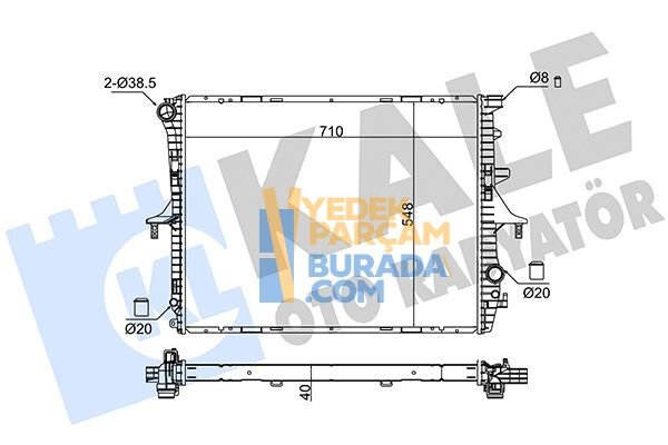 KALE 7L6121253K SU RADYATÖRÜ VW TOUAREG-Q7-CAYENNE