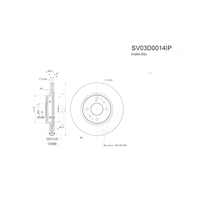 OPAR 51749124 FREN DISKI ON FIAT ALBEA DOBLO LINEA FIORINO