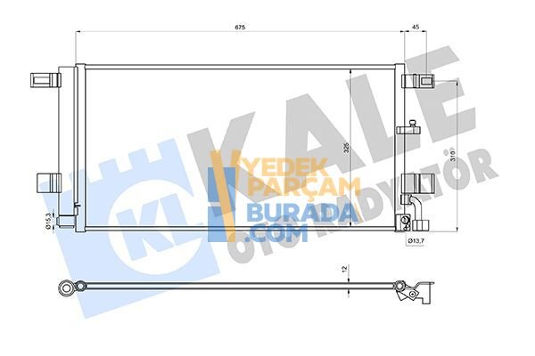 KALE 8W0816421C KLIMA RADYATÖRÜ VW A4-A5-A6-A7