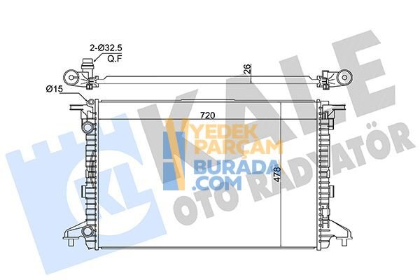 KALE 8W0121251K SU RADYATÖRÜ VW A4-A5