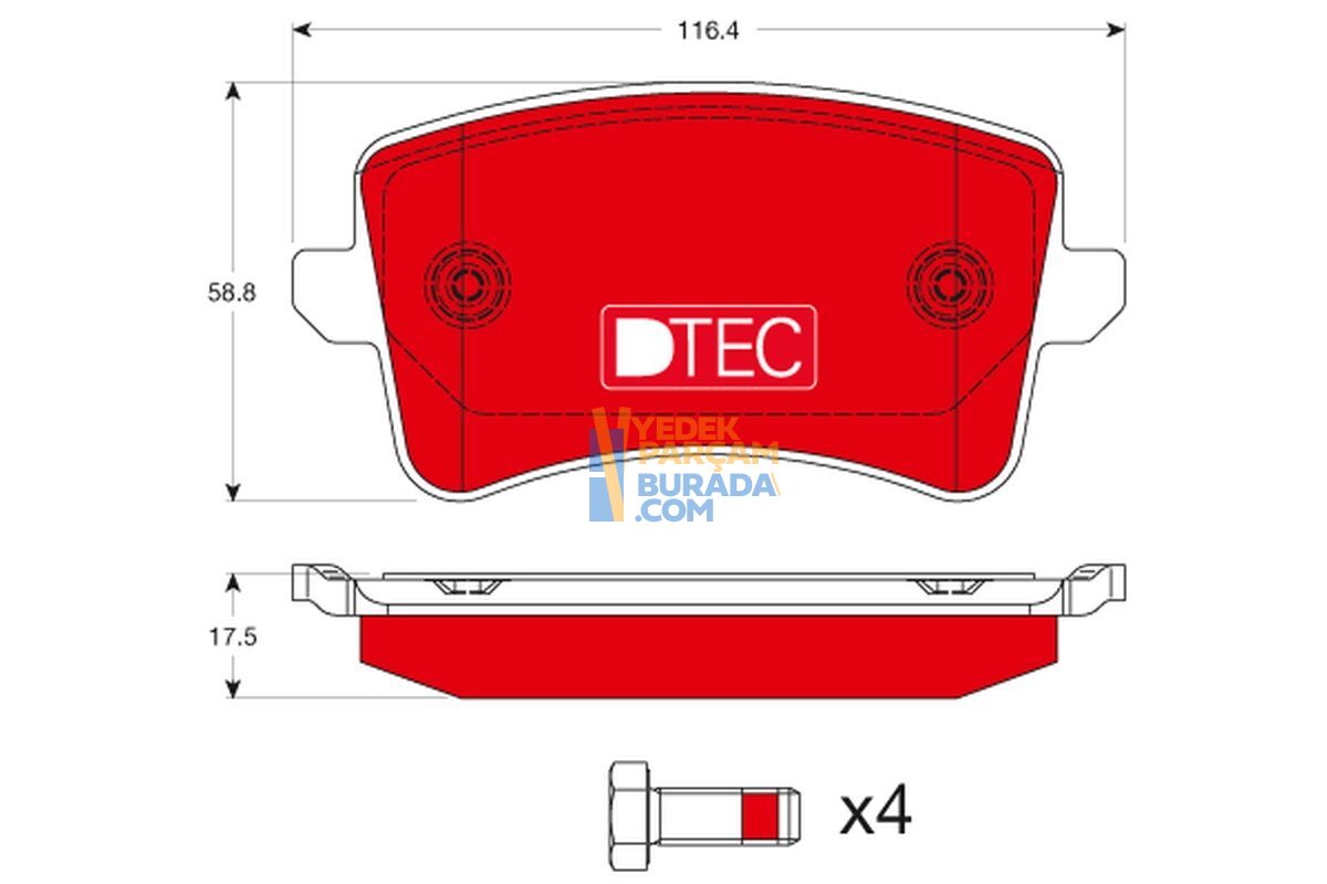 TRW 8K0698451A FREN BALATASI ARKA VW A4-A5-Q5