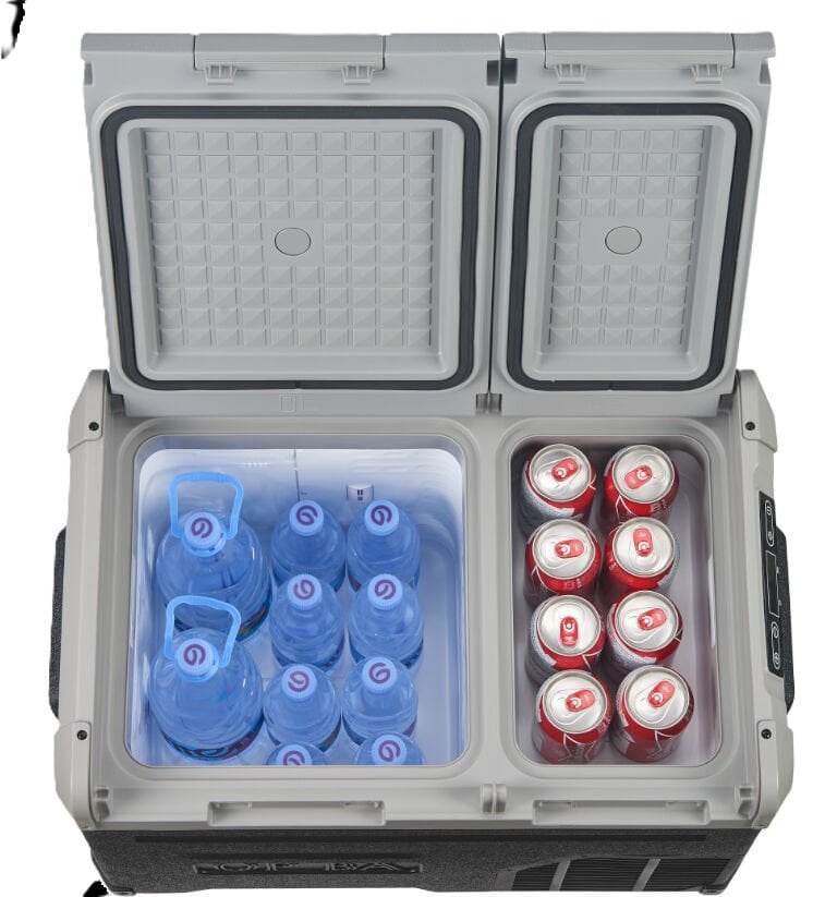 OpBa Ice 35 Litre Çift Bölmeli Araç İçi Buzdolabı 12V / 24V Kompresörlü Oto Buzdolabı -20°C