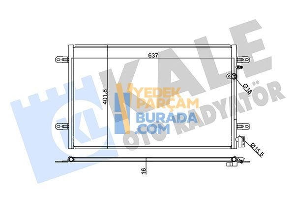 KALE 4F0260403E KLIMA RADYATÖRÜ VW A6