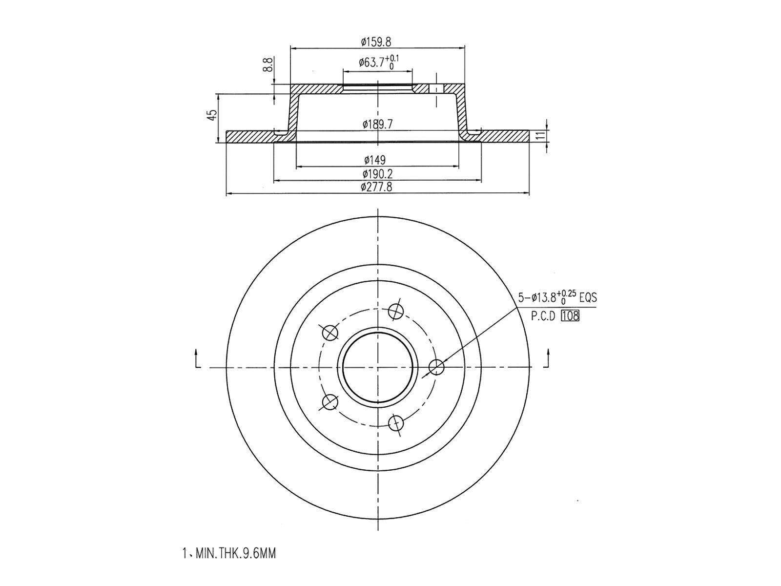 BOSCH 2T14 2A315 AC FREN DISKI ARKA FORD CONNECT
