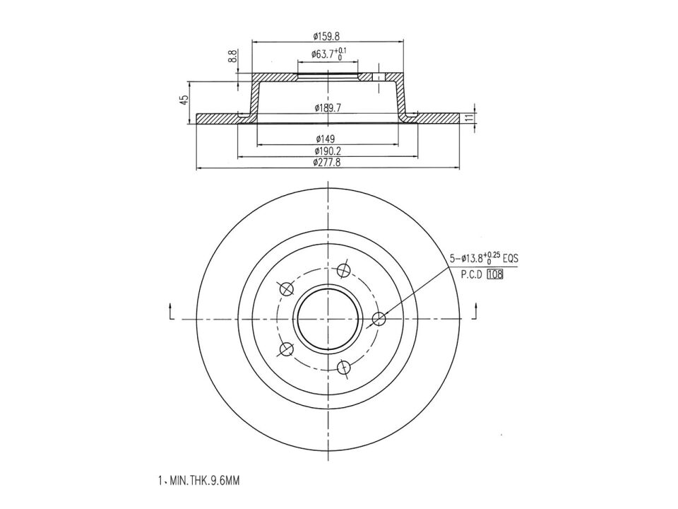 BOSCH 2T14 2A315 AC FREN DISKI ARKA FORD CONNECT