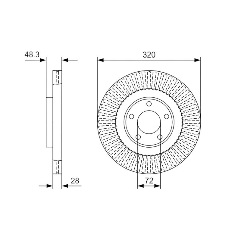 BOSCH 7T4Z 1125 AA FREN DISKI ÖN FORD LINCOLN CX9 (TB)