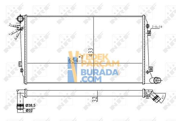 NRF 1K0121251DP SU RADYATÖRÜ VW GOLF5-JETTA-CADDY-PASSAT-A3