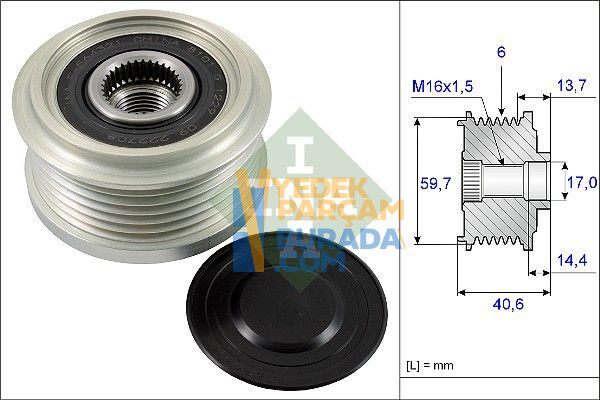 INA 1202118 ALTERNATÖR KASNAGI OPEL MERIVA B / A17DT