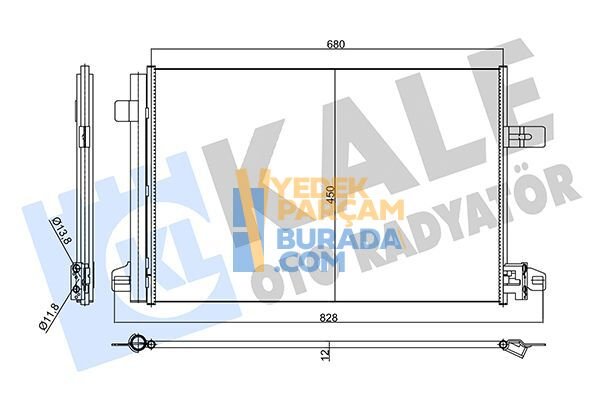 KALE 7E0820411F KLIMA RADYATÖRÜ VW T6