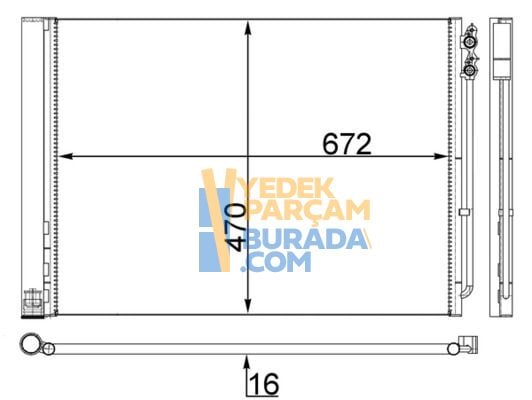 BEHR 64509391489 KLIMA RADYATÖRÜ BMW F06-F07-F10-F10 LCI-F11-F11 LCI-F18-F18 LCI-F12-F13-F01-F02