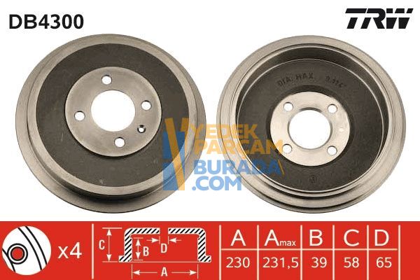 TRW 6K9609617 KAMPANA ARKA VW CADDY