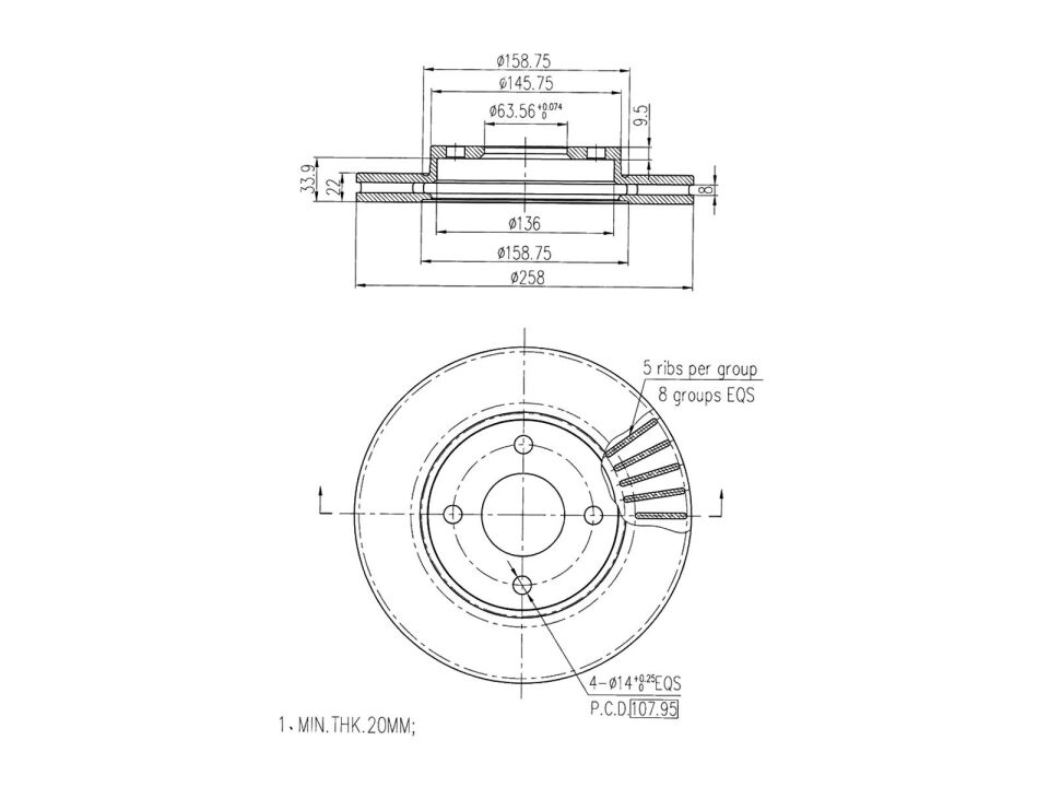BOSCH 98AX 1125 B1F FREN DISKI ÖN FORD FOCUS/FIESTA/FUSION
