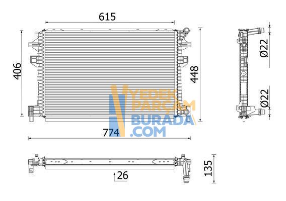 BEHR 5Q0121251FB SU RADYATÖRÜ VW GOLF7-PASSAT-TIGUAN-A3-LEON