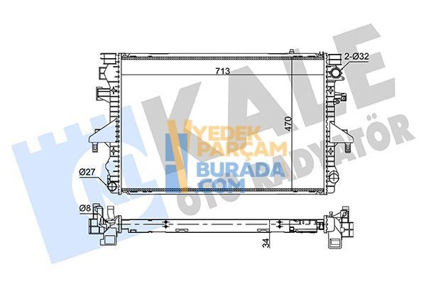 KALE 7H0121253J SU RADYATÖRÜ VW T5