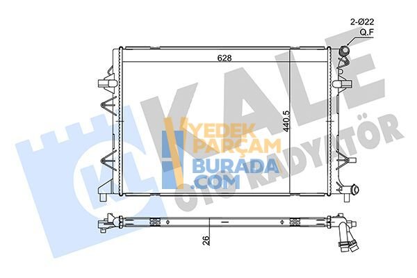 KALE 5K0121251S SU RADYATÖRÜ VW PASSAT-JETTA-GOLF6-CADDY