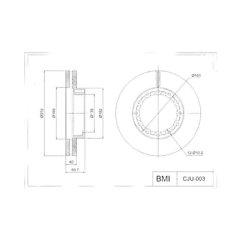 BSG MK584504 FREN DISKI ARKA JAPON CANTER (TFB75, TFB85)