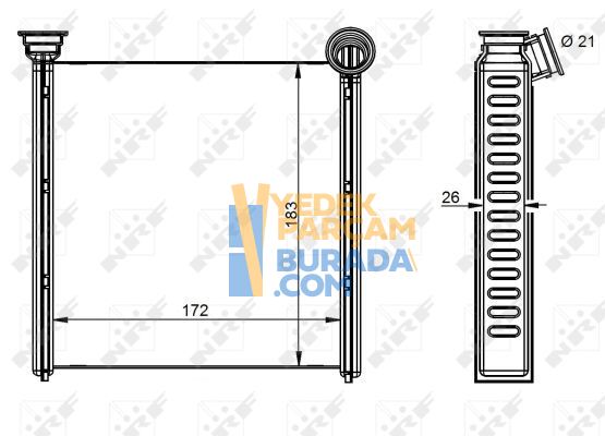 NRF 5Q0819031 KALORIFER RADYATÖRÜ VW GOLF7-PASSAT-TIGUAN-A3-LEON
