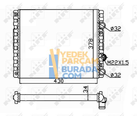 NRF 6N0121253K SU RADYATÖRÜ VW POLO-CORDOBA-FABIA