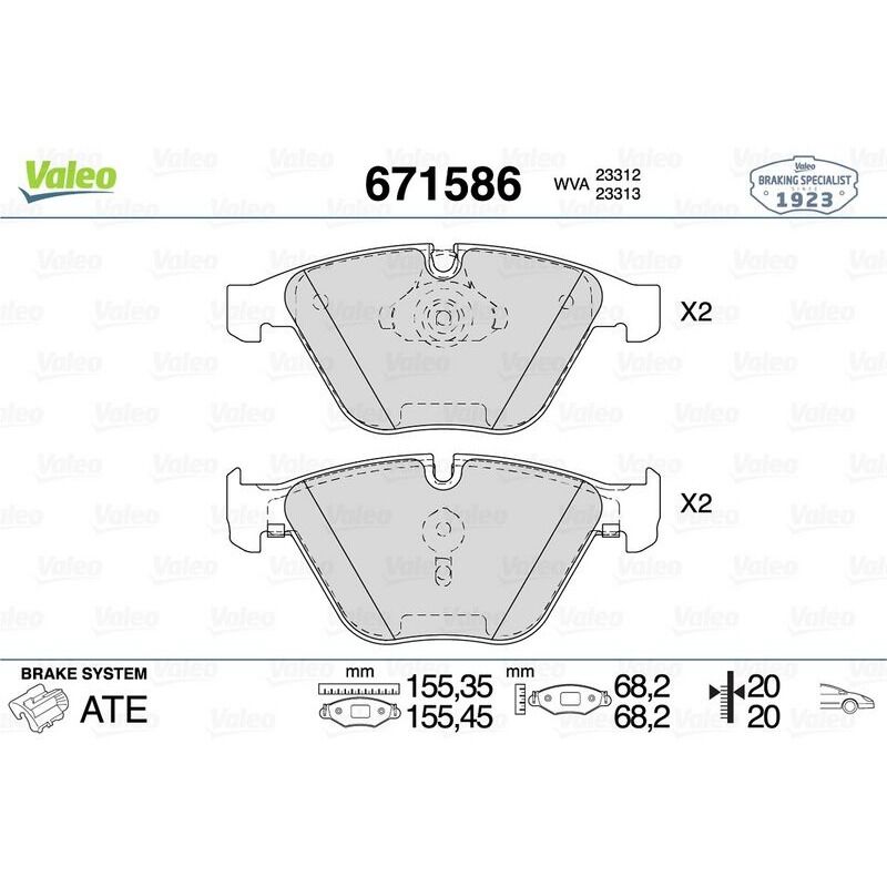 VALEO 34116794916 FREN BALATASI ÖN BMW E60-E60 LCI-E61-E61 LCI-E63-E63 LCI-E64-E64 LCI