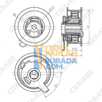 GMB 038109243N EKSANTRIK GERGI RULMANI VW GOLF4-BORA-A3-TOLEDO