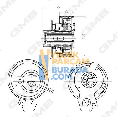 GMB 030109243K EKSANTRIK GERGI RULMANI VW POLO-CORDOBA-FABIA