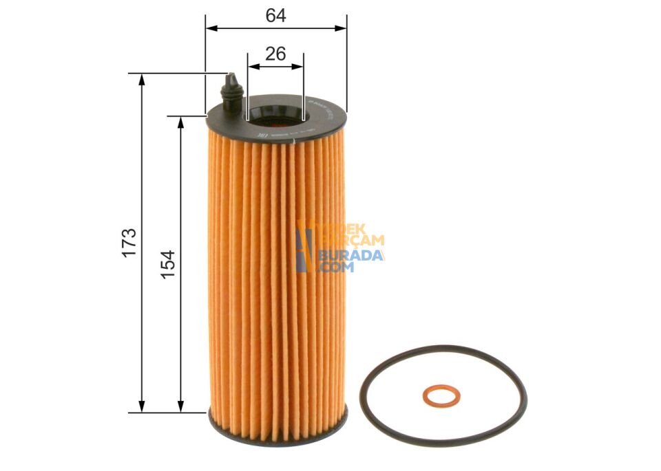 Bosch Yağ Filtresi  BMW E81-E82-E87-E88-E90-E91-E92-E93-E60-E61-F10-F11-F01-F02-X1 E84-X3 E83-X5 E70-X5 F15-X6 E71-X6 F16