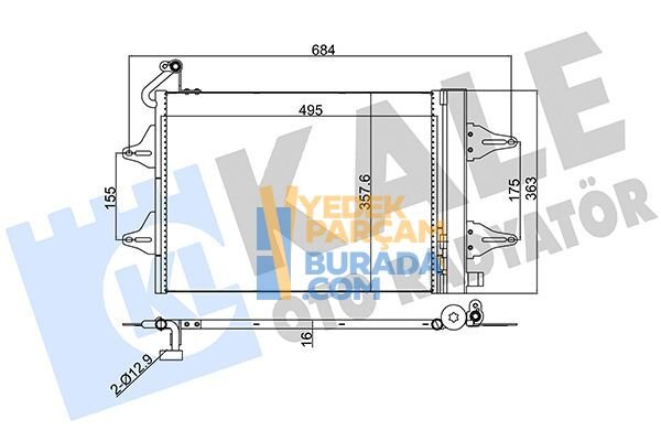 KALE 6Q0820411K KLIMA RADYATÖRÜ VW POLO-CORDOBA-FABIA