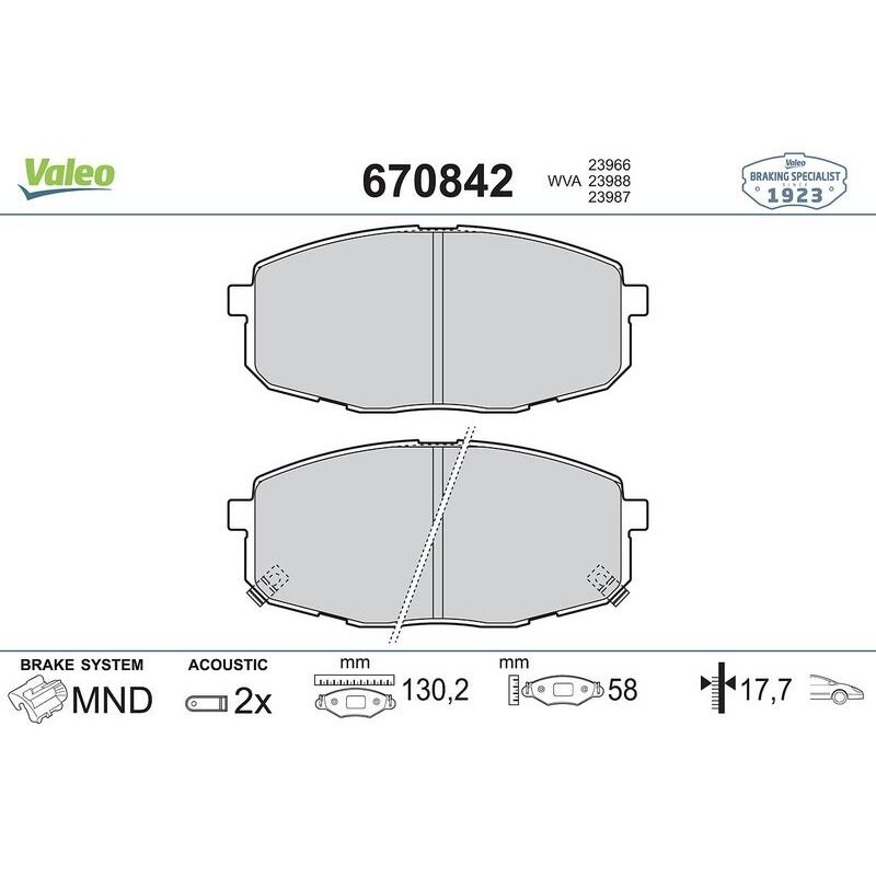 VALEO 581011HA00 FREN BALATASI ÖN KORE I30/CARENS/CEED/PROCEED/LAGUNA