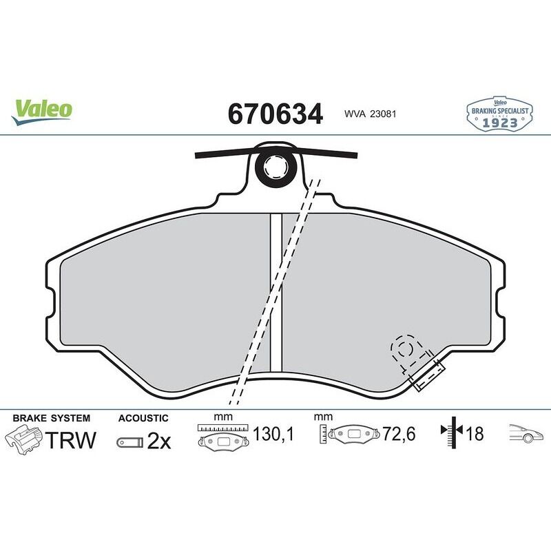 VALEO 581014BA00 FREN BALATASI ÖN KORE H100 MIN/H100 KMY 94-03
